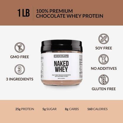 Chocolate Whey Protein Powder 1lb - Chocolate with a Simple, Easy - Mix Protein Formula