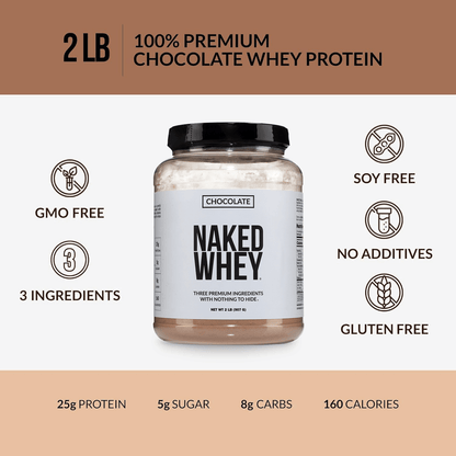 Chocolate Whey Protein Powder - Chocolate - Standard Size with a Simple, Easy - Mix Protein Formula