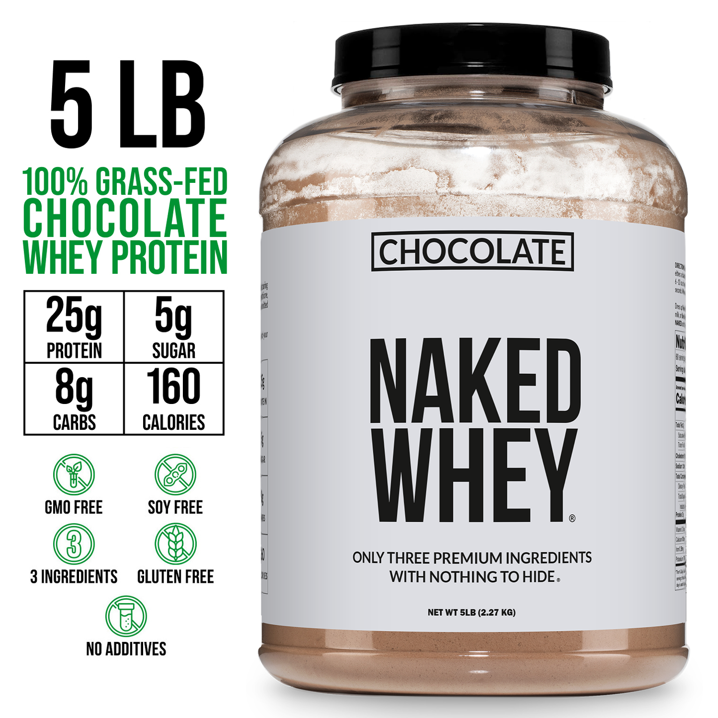Chocolate Whey Protein Powder - Chocolate - Value Size with a Simple, Easy - Mix Protein Formula