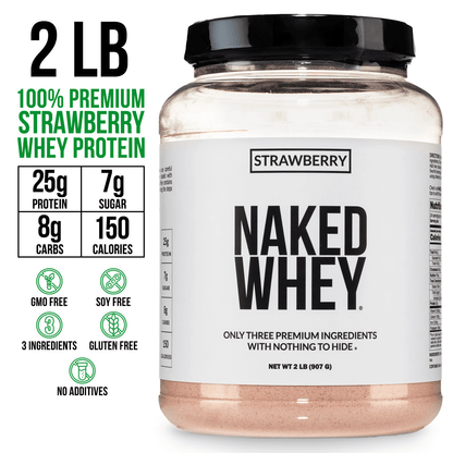 Strawberry Whey Protein Powder - Strawberry - Standard Size with a Simple, Easy - Mix Protein Formula