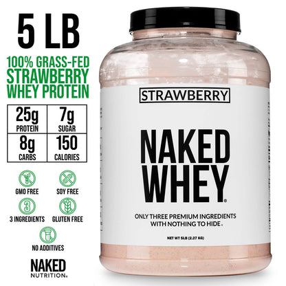 Strawberry Whey Protein Powder - Strawberry - Value Size with a Simple, Easy - Mix Protein Formula
