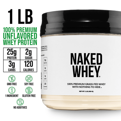 Grass Fed Whey Protein Powder - Unflavored - Compact Size with a Simple, Easy - Mix Protein Formula