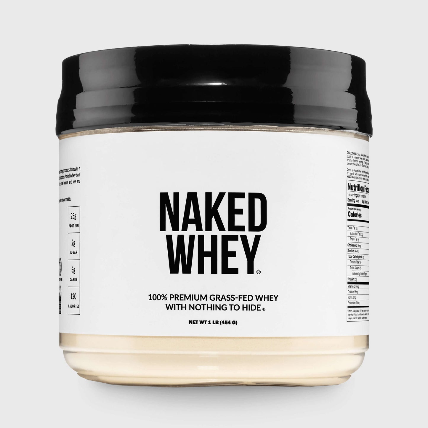 Grass Fed Whey Protein Powder - Unflavored - Compact Size with a Simple, Easy - Mix Protein Formula