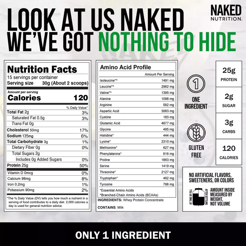 Grass Fed Whey Protein Powder - Unflavored - Compact Size with a Simple, Easy - Mix Protein Formula