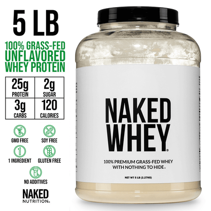 Grass Fed Whey Protein Powder - Unflavored - Bulk Size with a Simple, Easy - Mix Protein Formula