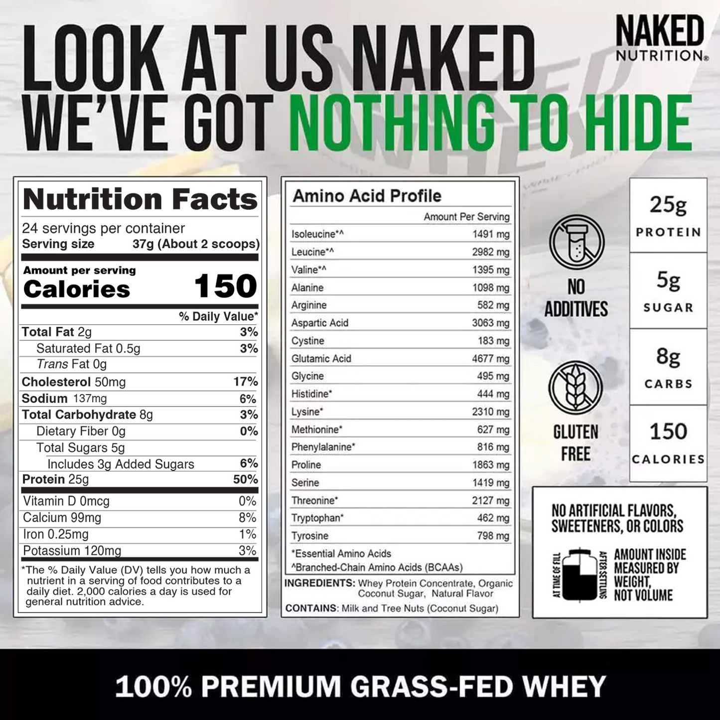 Vanilla Whey Protein Powder - Vanilla - Standard Size with a Simple, Easy - Mix Protein Formula