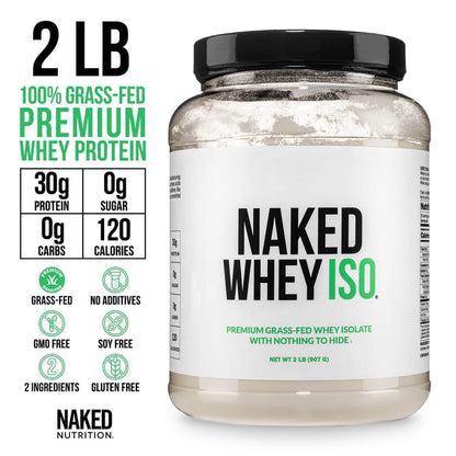 Grass Fed Whey Isolate Protein Powder - Unflavored with a Simple, Easy - Mix Protein Formula