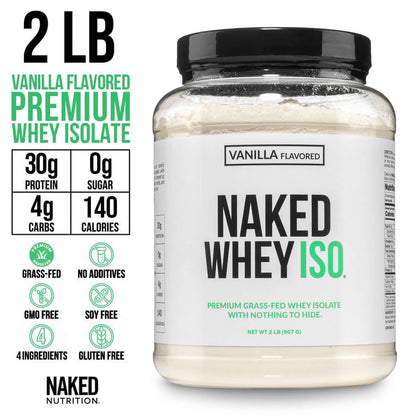 Vanilla Grass - Fed Whey Isolate Protein Powder - Vanilla with a Simple, Easy - Mix Protein Formula