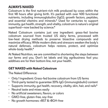 Grass - Fed Colostrum Powder - Colostrum Powder with a Simple, Versatile Collagen Formula