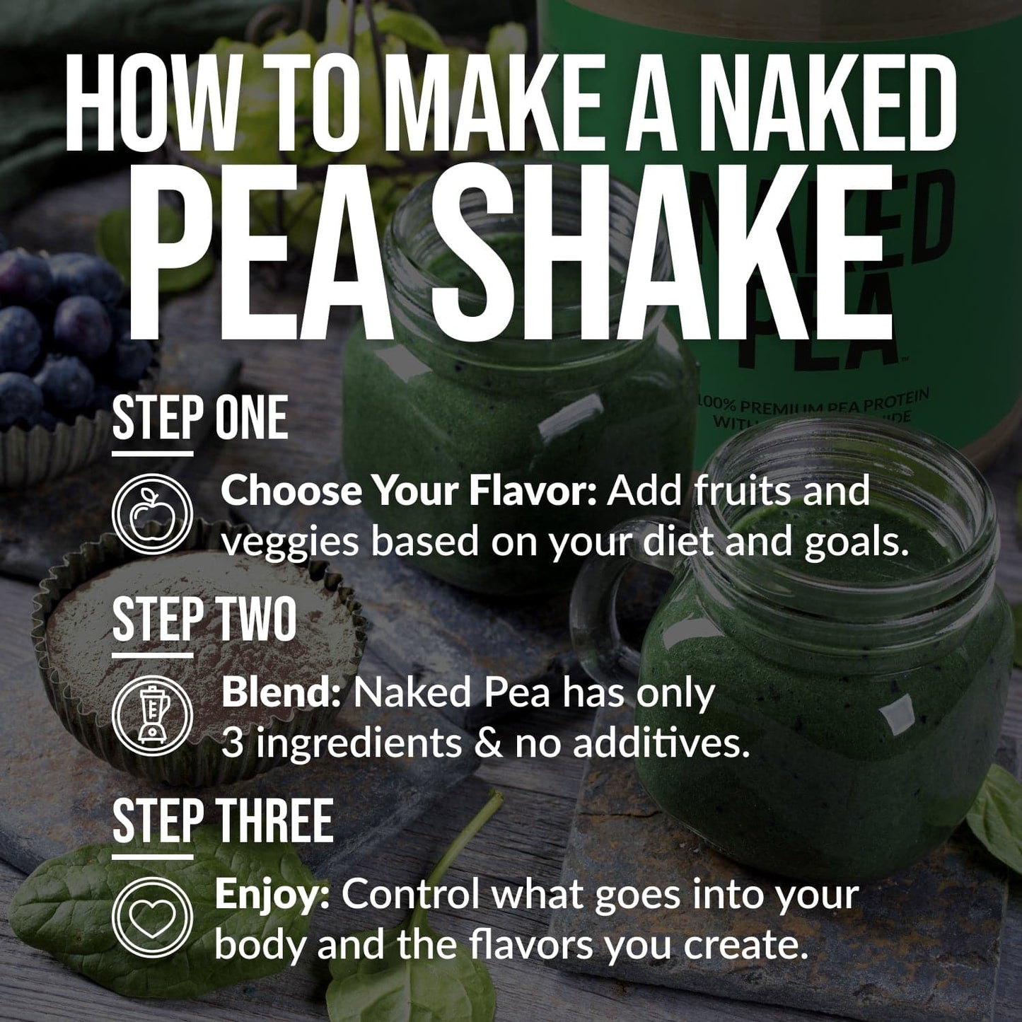 Chocolate Pea Protein Powder - Chocolate - Bulk Size with a Simple, Easy - Mix Protein Formula