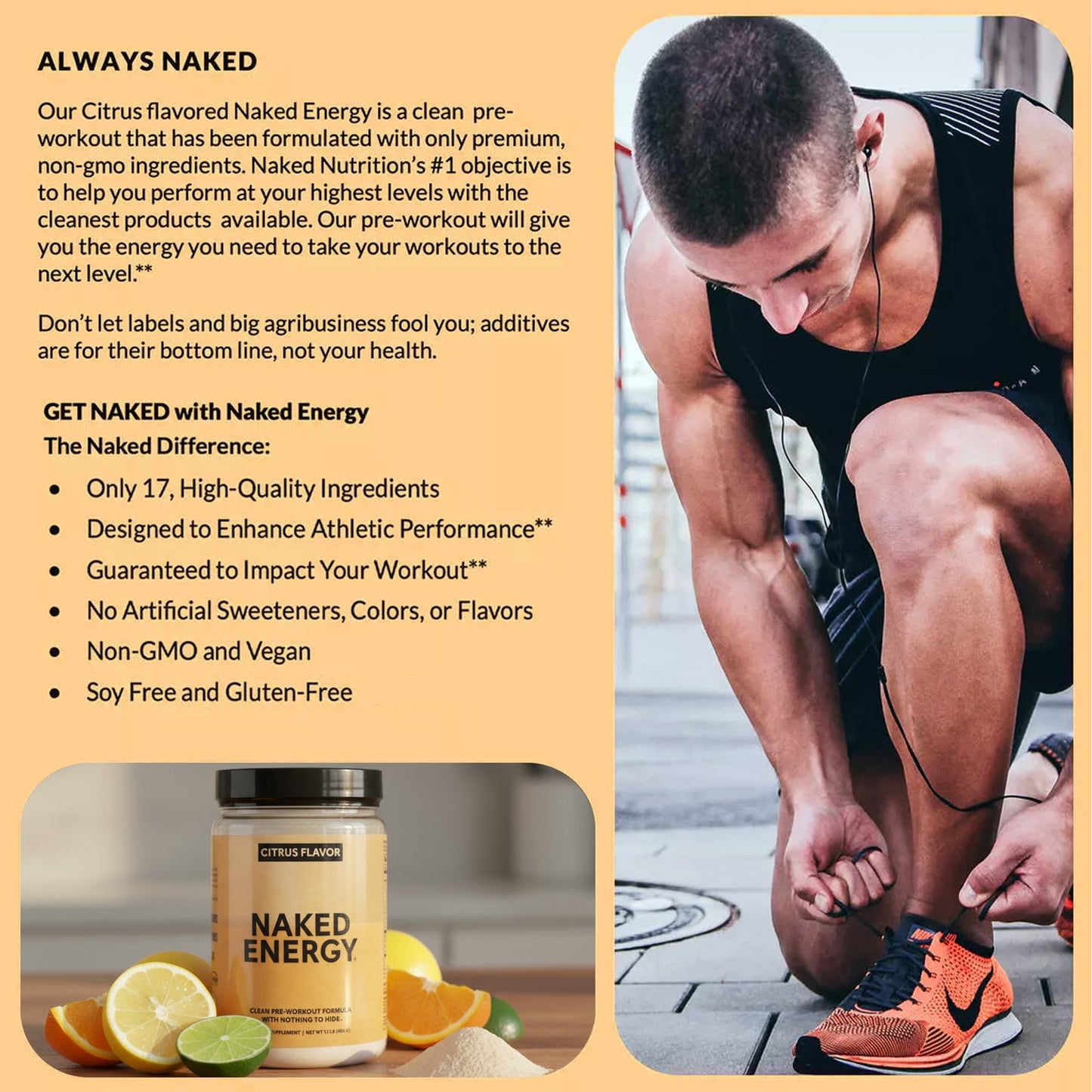 Citrus Pre Workout Supplement - Citrus with a Convenient Training - Day Formula