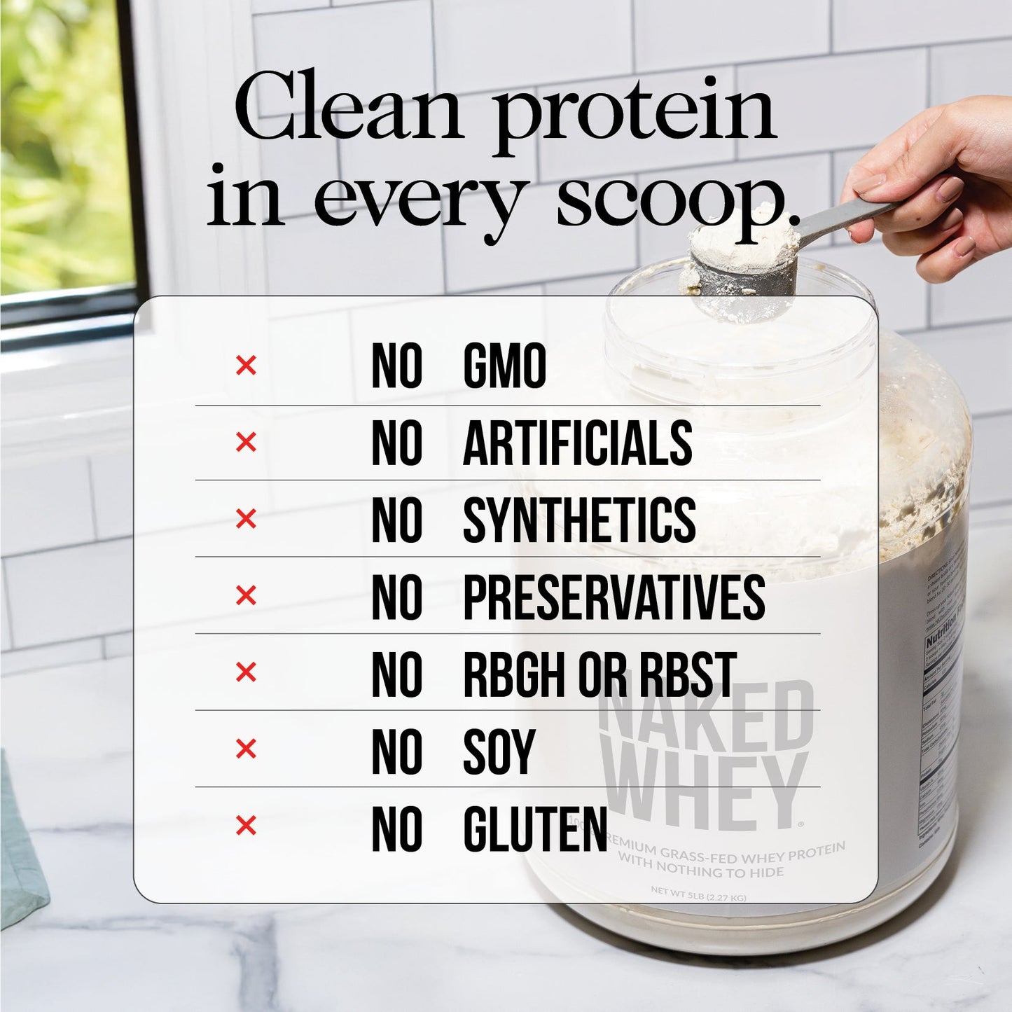 Vanilla Whey Protein Powder 1lb - Vanilla with a Simple, Easy - Mix Protein Formula