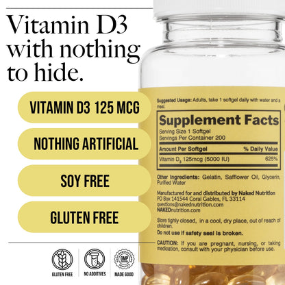 Daily Vitamin D3 Supplement - Vitamin D3 with a Convenient Daily - Use Format