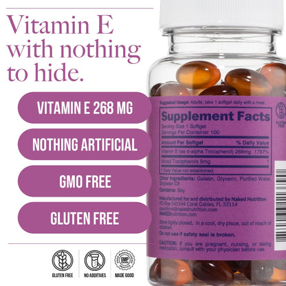 Daily Vitamin E Supplement - Vitamin E with a Convenient Daily - Use Format