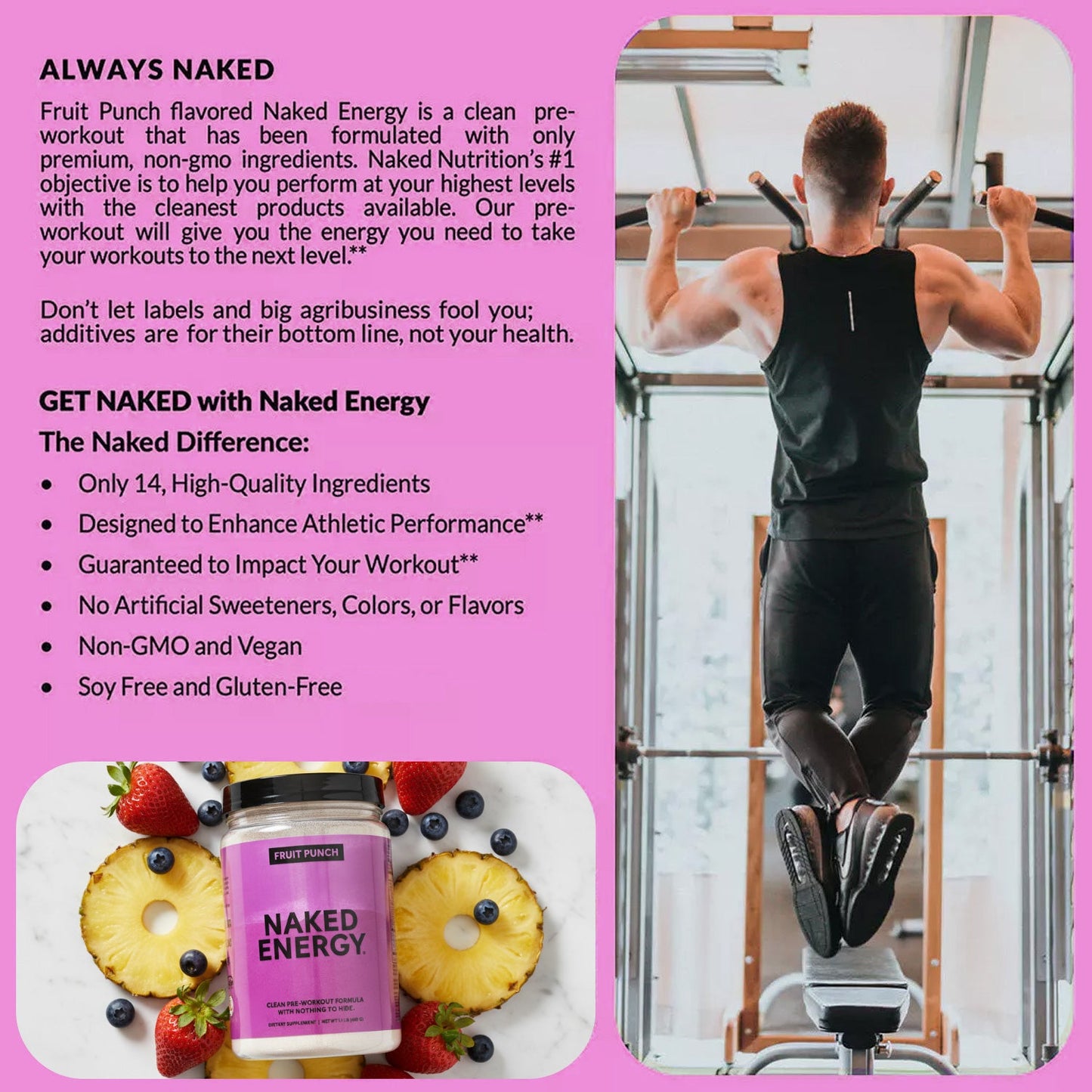 Fruit Punch Pre Workout Supplement - Fruit Punch with a Convenient Training - Day Formula