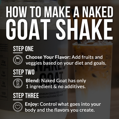 Chocolate Goat Whey Protein Powder - Chocolate with a Simple, Easy - Mix Protein Formula