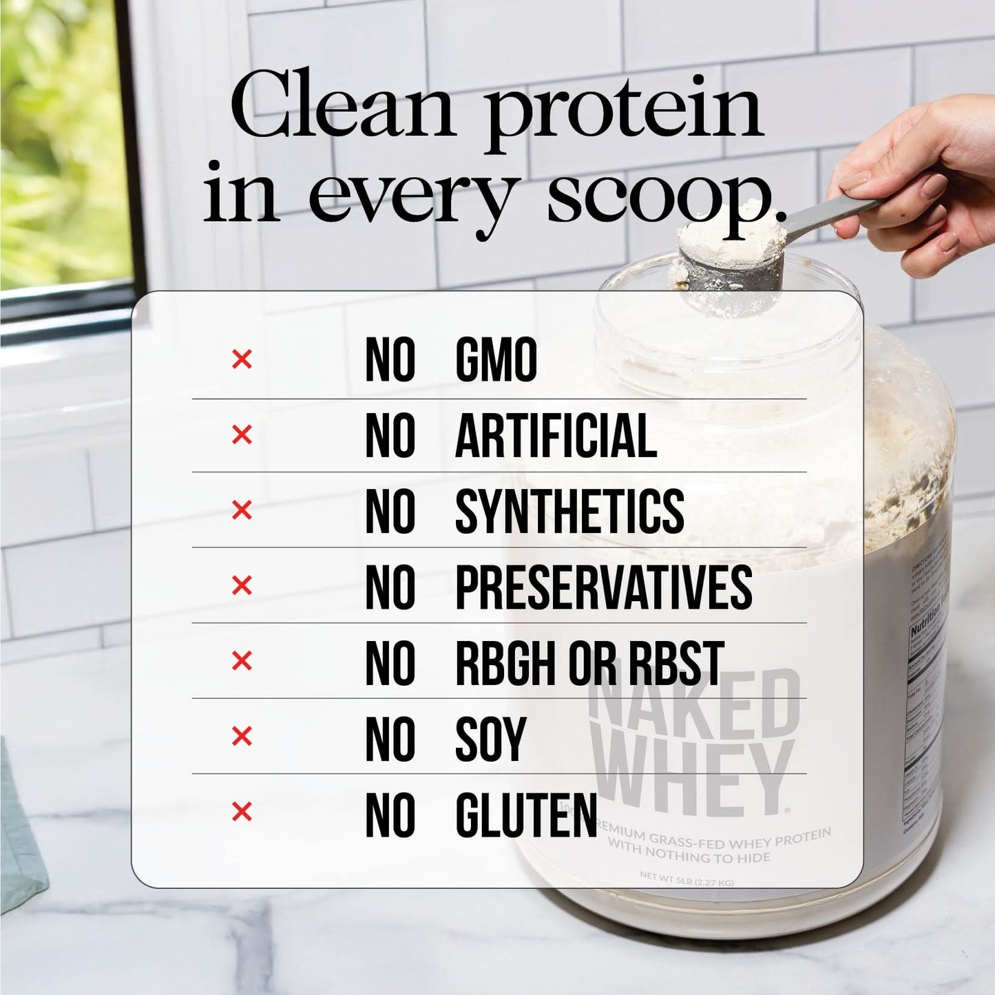 Vanilla Grass - Fed Whey Isolate Protein Powder - Vanilla with a Simple, Easy - Mix Protein Formula