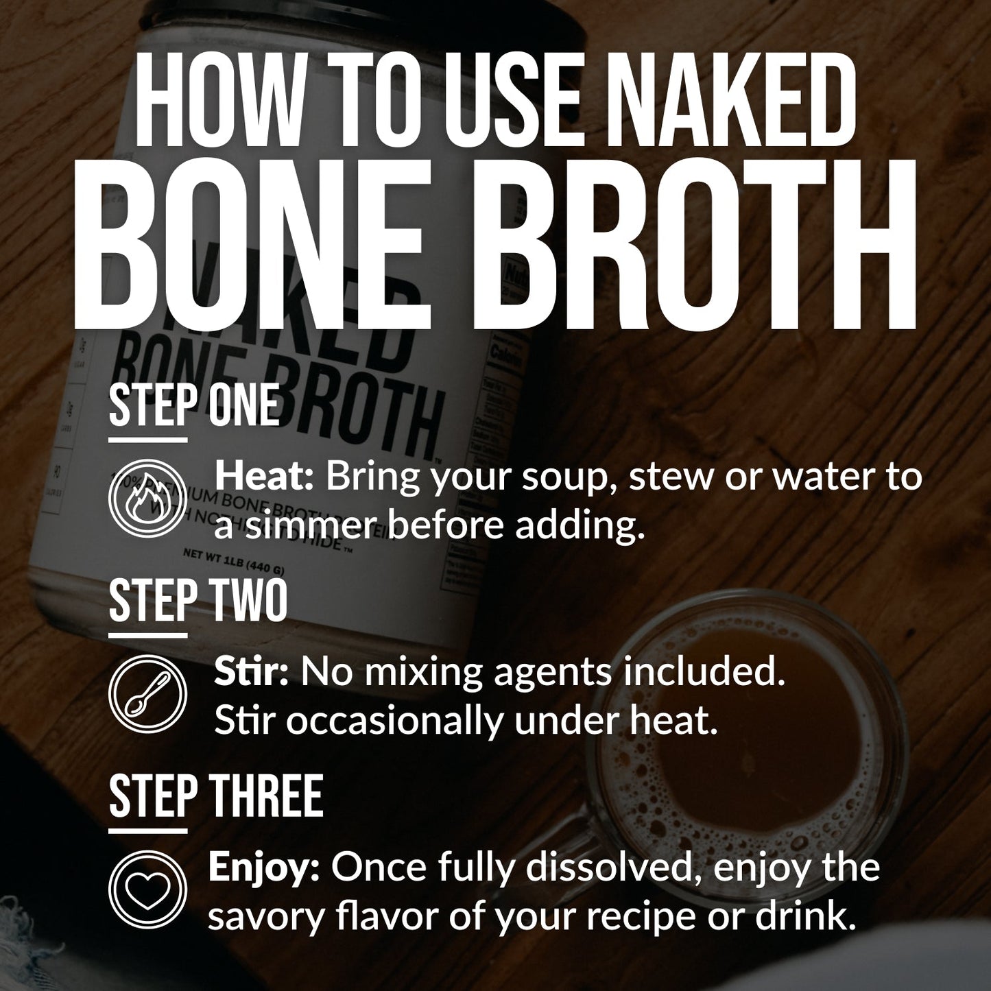 Bone Broth Protein Powder with a Simple, Easy - Mix Protein Formula