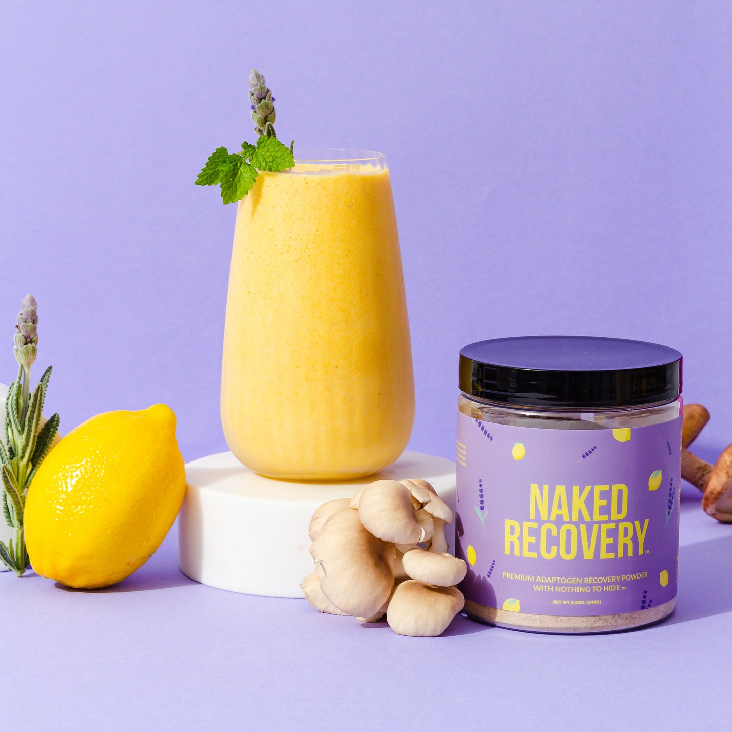 Mushroom Blend Supplement with Tart Cherry and Lemon Balm with a Convenient, Easy - Use Formula