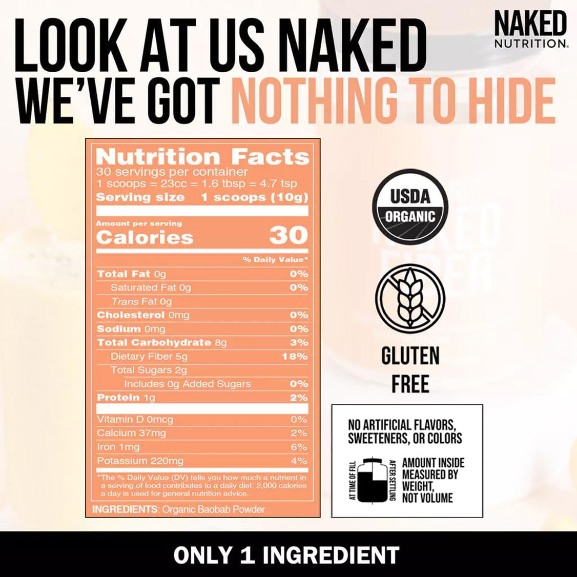 Organic Fiber Supplement with a Convenient, Easy - Use Formula