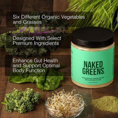 Organic Greens, Prebiotic and Probiotic Powder with a Convenient, Easy - Use Formula