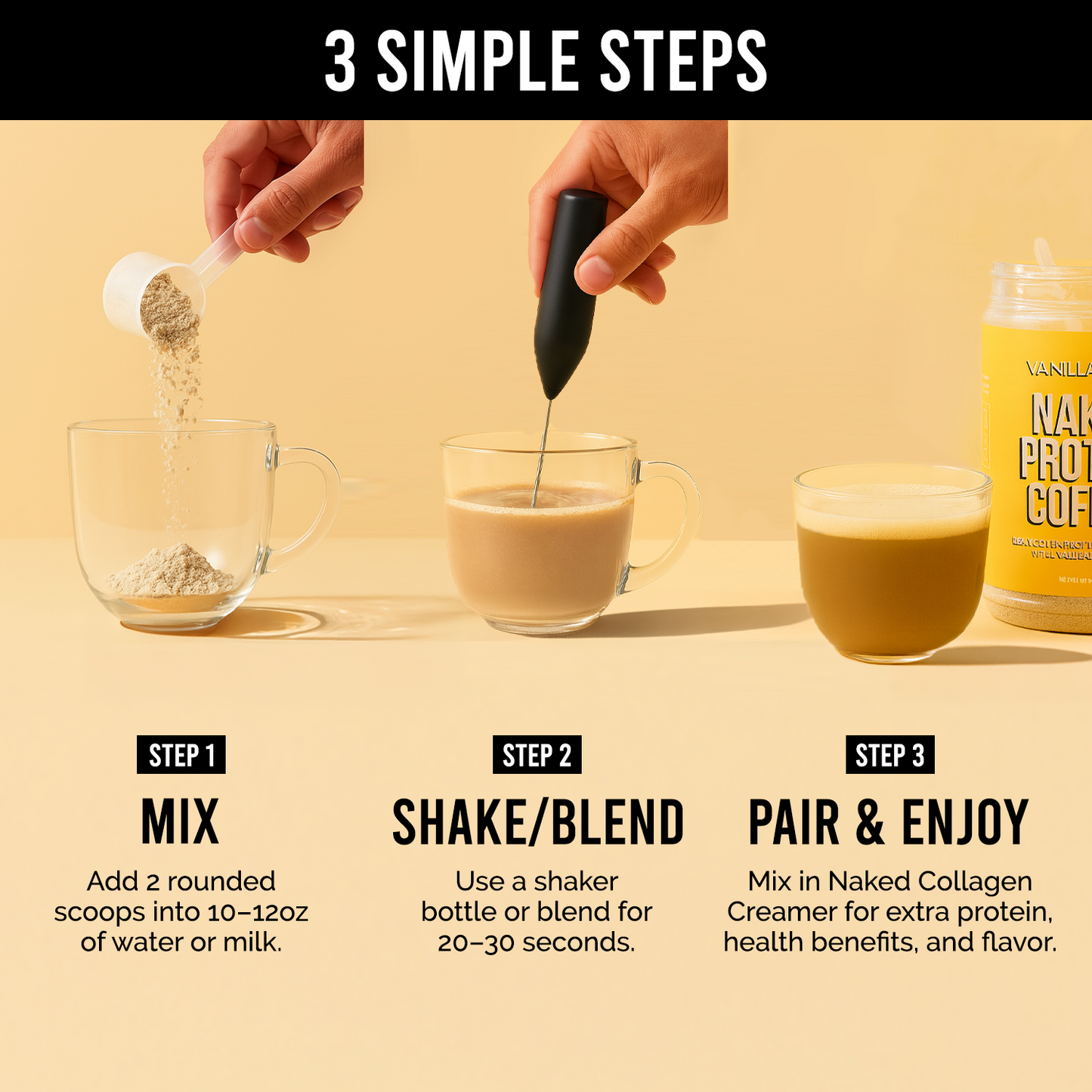 Vanilla Latte Protein Iced Coffee - Vanilla Latte with Coffee Flavor in an Easy - Mix Formula