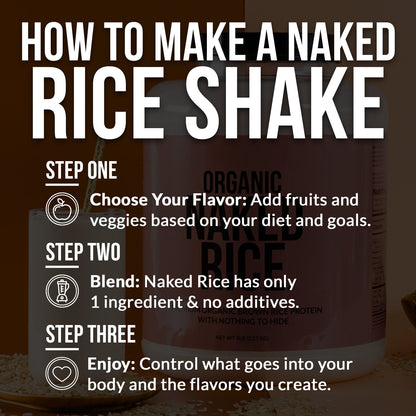 Organic Brown Rice Protein Powder 1lb - Unflavored 1LB with a Simple, Easy - Mix Protein Formula