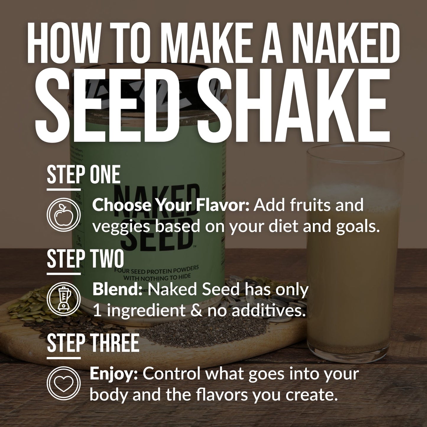 Seed Protein Powder with a Simple, Easy - Mix Protein Formula