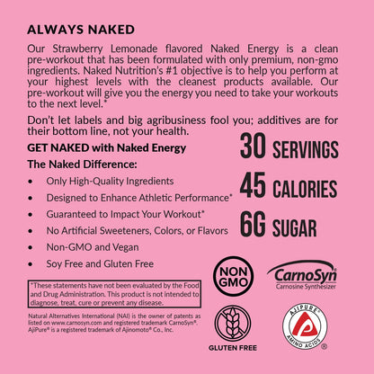 Strawberry Lemonade Pre Workout Supplement - Strawberry Lemonade with a Convenient Training - Day Formula