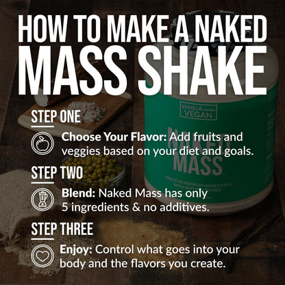 Vanilla Vegan Mass Gainer Supplement - Vanilla (Vegan) for Easy Protein and Calorie Mixing