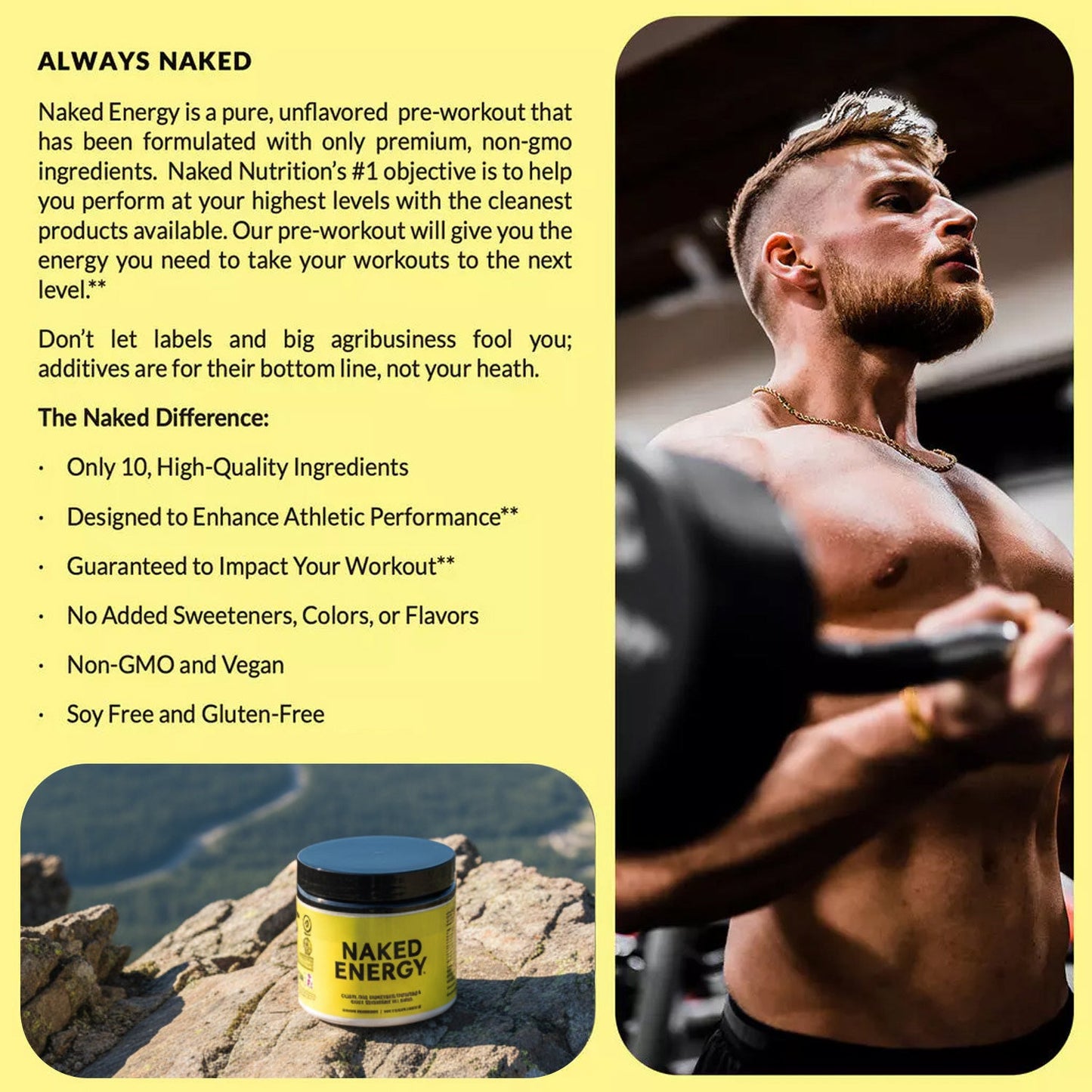 Pre Workout Supplement - Unflavored with a Convenient Training - Day Formula
